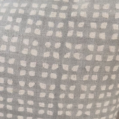 Large Lumbar Pillow Cover - Dusty Blue Diamond Block Print