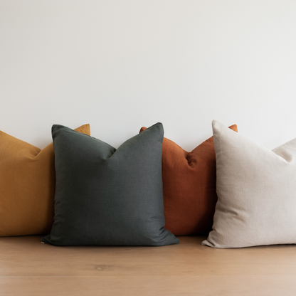 Square Pillow Cover - Ink Linen | FINAL SALE