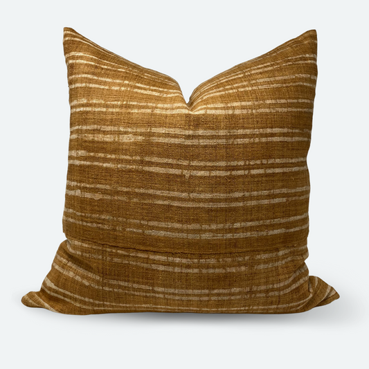 Square Pillow Cover - Amber Stripe Hemp | FINAL SALE