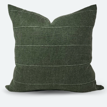 Square Pillow Cover - Dusty Green Stripe