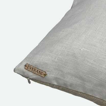 Medium Lumbar Pillow Cover - Sand & Dusty Blue Indian Wool Stripe | FINAL SALE