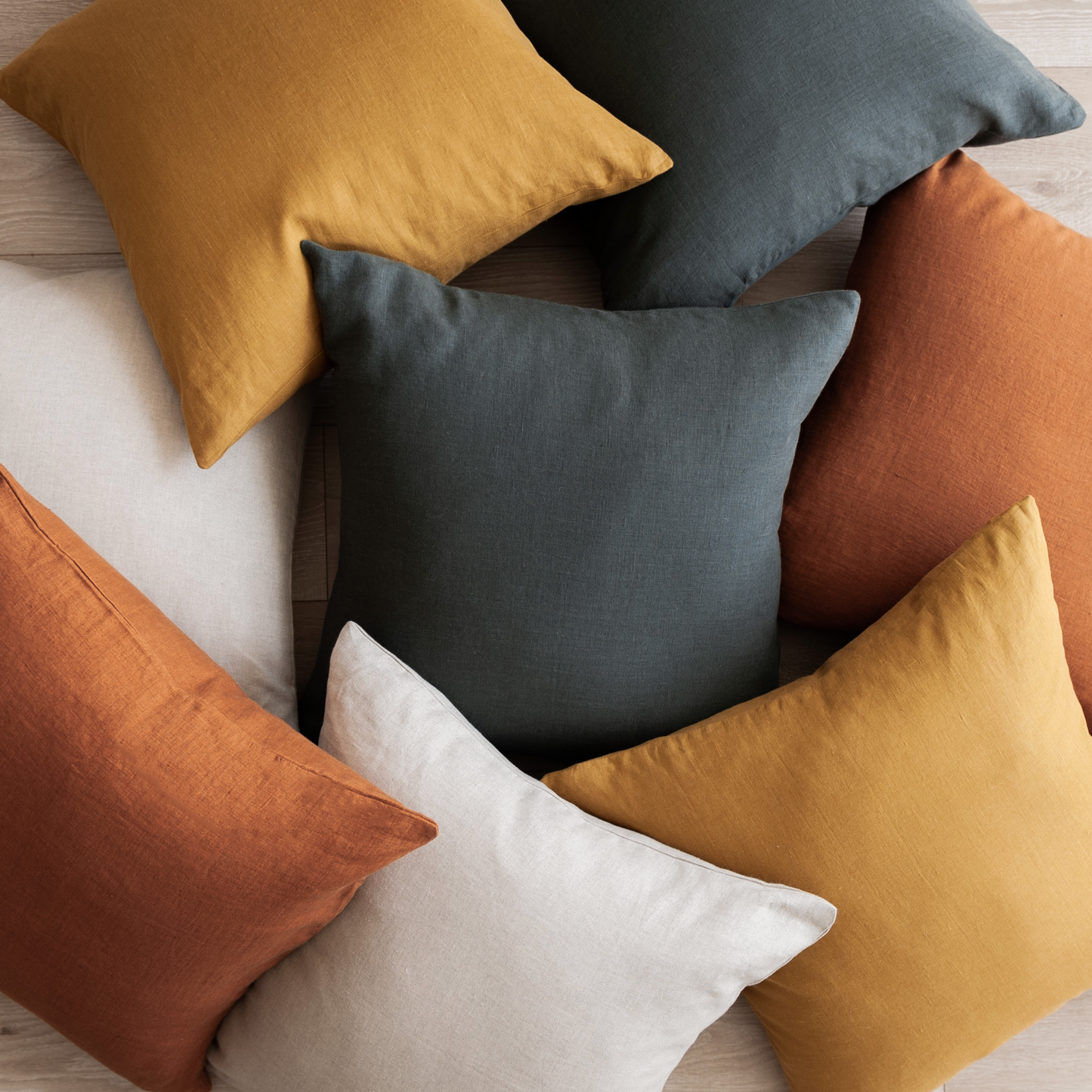 Square Pillow Cover - Turmeric Linen | FINAL SALE