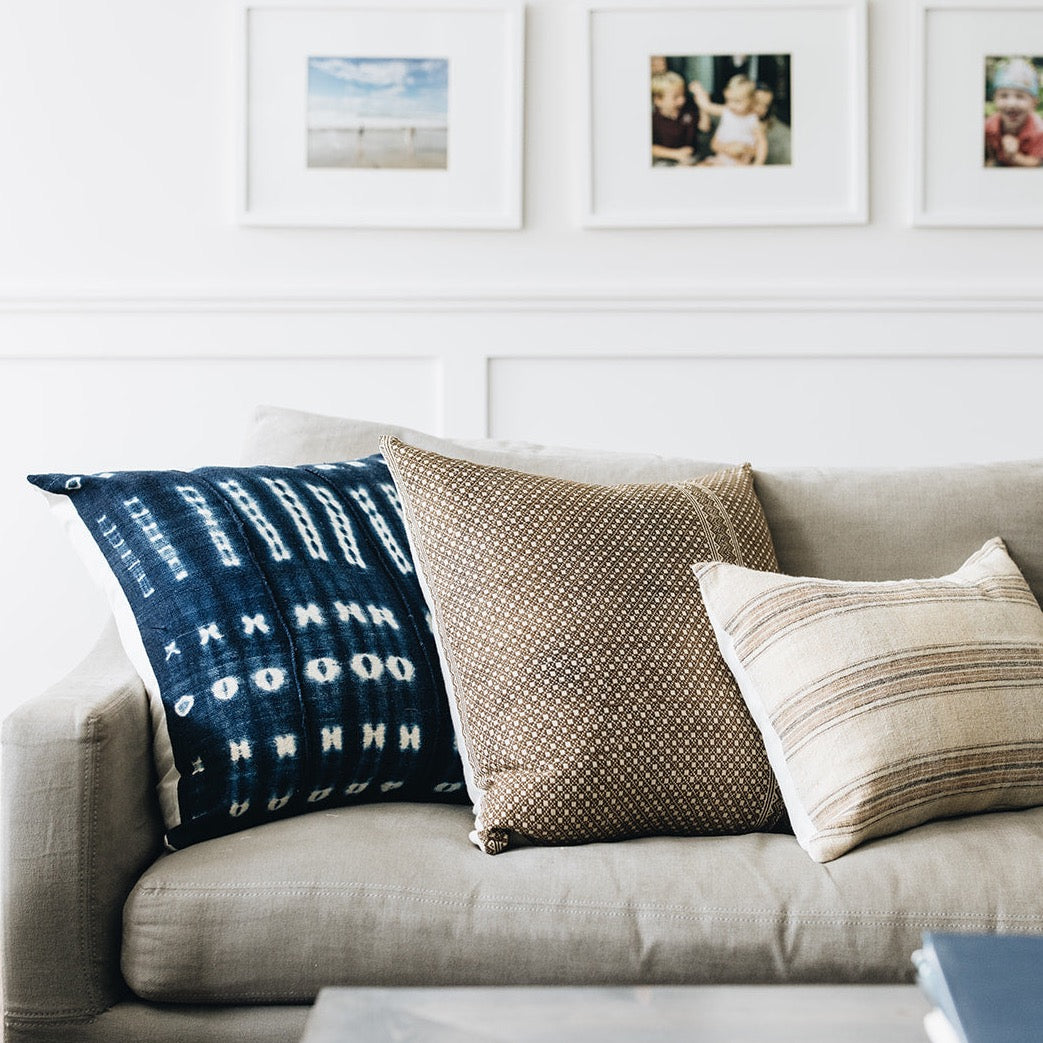 Indigo pillows best sale in living room