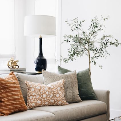 Square Pillow Cover - Dusty Green Stripe