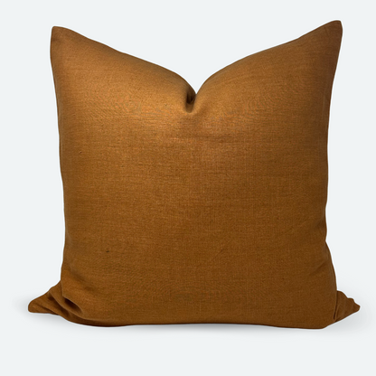 Square Pillow Cover - Rust Linen